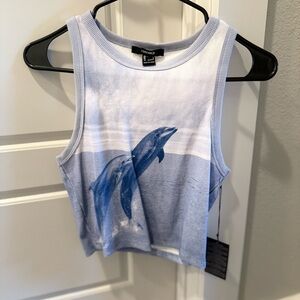 Forever 21 Blue Whale Graphic Crop Top